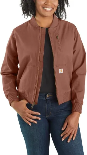 Vista 8 de Carhartt - Chaqueta Crawford estilo aviador para mujer Marrón Carhartt