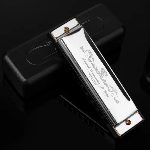 Vista 8 de Anwenk Llave de armónica C 10 hoyos 20 tonos Diatonic Armónica C con estuche para principiantes, regalo de Navidad