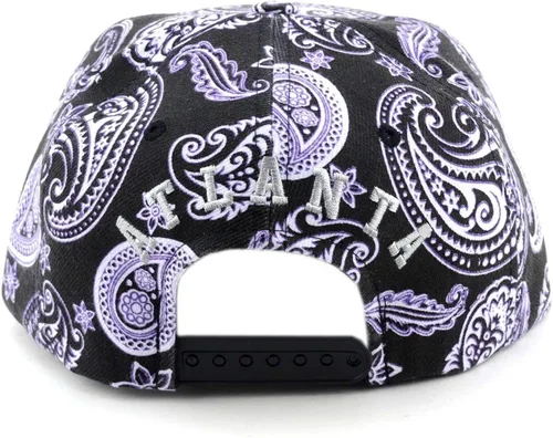 Vista 3 de NYFASHION101 Nombre famoso de la ciudad bordado Paisley impreso Snapback Bill Cap