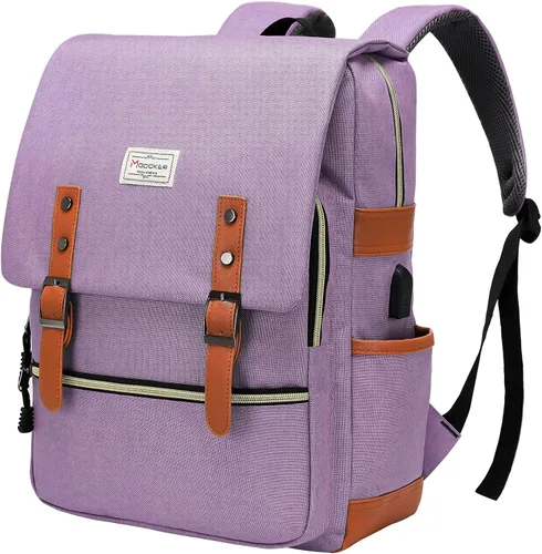 Vista 14 de Modoker - Mochila vintage para laptop, para mujeres y hombres, mochila para la escuela y la universidad