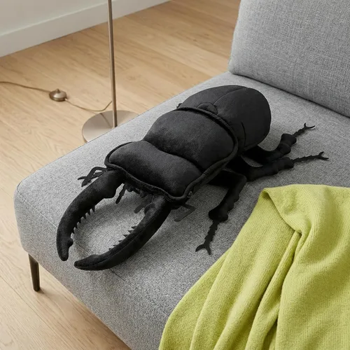 Vista 8 de Animal de peluche realista de escarabajo ciervo negro