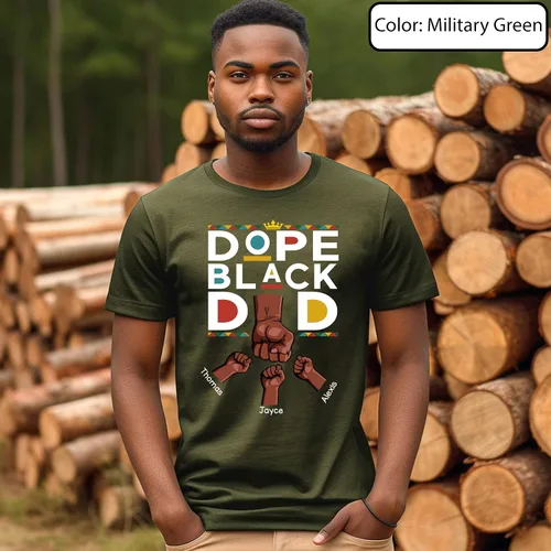 Vista 2 de Camiseta personalizada para el día del padre, camiseta personalizada para papá con el puño y el puño del niño, camiseta divertida y linda