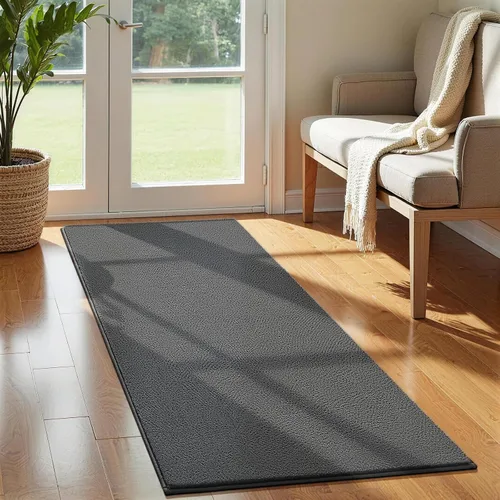 Vista 11 de Vasofe Alfombra de pasillo negra de 2 x 4 pulgadas, alfombra antideslizante de espuma viscoelástica gruesa para interiores, para guardería Negro