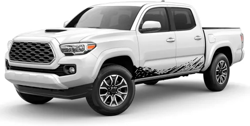 Vista 6 de Kit de calcomanías de vinilo para salpicaduras de barro compatible con Toyota Tacoma 2004 - Presente (2941 negro)