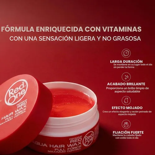 Vista 2 de Redone Cera para el cabello roja de 5.1 fl oz Ultra agarre y control máximo Cera de peinado de alto brillo para hombres y mujeres Control