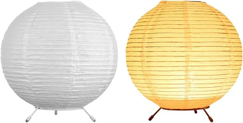 Vista 6 de YY YEARCHY Lámpara de mesa de papel globo con pilas de 7.8 pulgadas