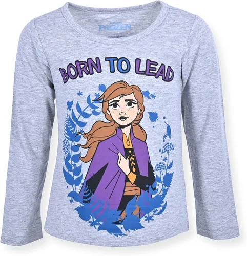 Vista 2 de Disney Frozen Elsa and Anna - Paquete de 3 camisas de manga larga para niñas pequeñas y pequeñas color grisazul