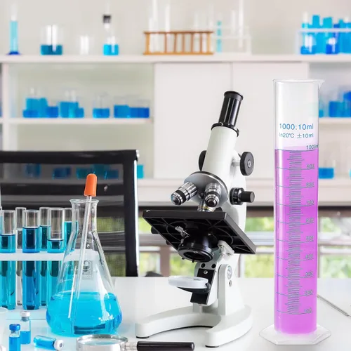 Vista 7 de Bekith Paquete de 4 cilindros graduados de plástico de 33.8 fl oz con base estable, cilindro de medición de plástico de 2 caras, cilindro
