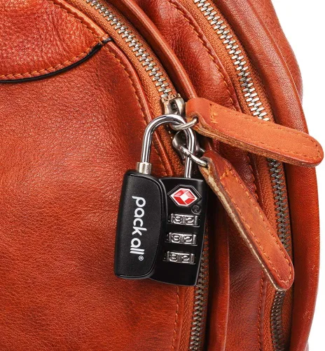 Vista 8 de pack all Cerradura de equipaje aprobada por la TSA, indicador de inspección, cuerpo de aleación, candados de combinación de 3 dígitos, cerradura
