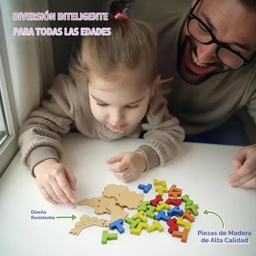Vista 4 de Sharp Brain Zone Cubo de rompecabezas de madera 3D (estilo 9Z 16T) Colorido rompecabezas de madera ecológico para estimulación mental, enfoque