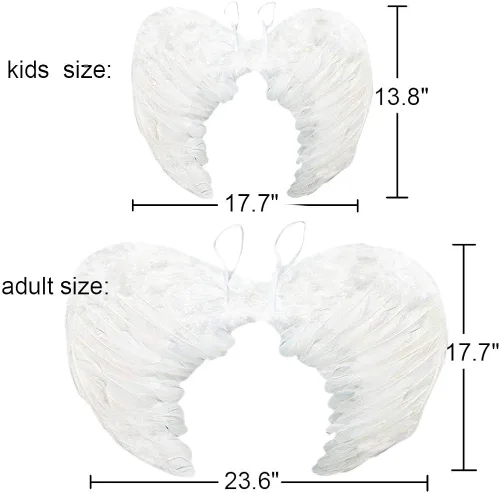 Vista 7 de Alas de plumas de ángel y diadema de halo para disfraces de fiesta de cosplay, disfraz elegante para niñas, mujeres y adultos