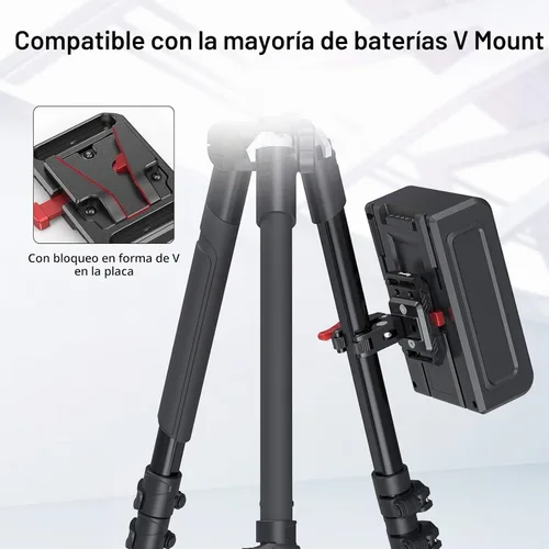 Vista 3 de SmallRig Mini placa de batería de montaje en V, placa de batería de montaje en V con abrazadera en forma de cangrejo para fuente de alimentación