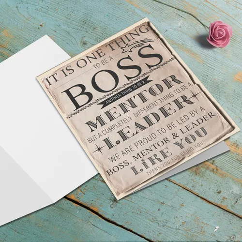 Vista 6 de Qiliji Tarjeta de cumpleaños retro para hombres y mujeres, divertido regalo del día del jefe, tarjeta del día del jefe grande, tarjetas