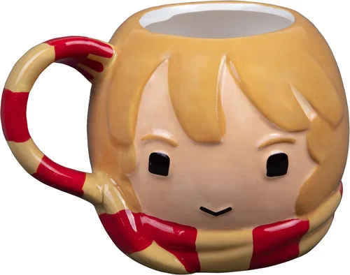 Vista 6 de Harry Potter Taza de café figural, 24 onzas, diseño lindo de Chibi con asa de bufanda Gryffindor, cerámica