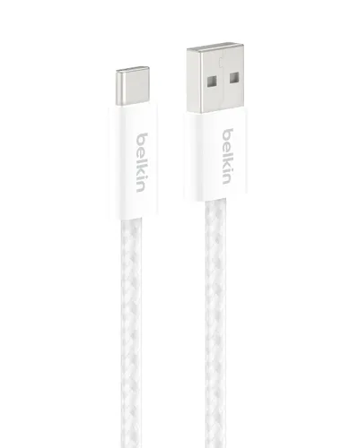Vista 11 de Belkin Cable USB A a USB C, 3.3 pies, 15 W, cargador tipo C, cable de carga para iPhone, suave, trenzado, flexible para iPhone 17 y 16, Galaxy S25
