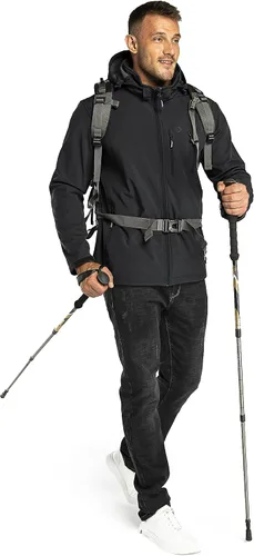 Vista 3 de Outdoor Ventures - Chaqueta ligera de Softshell para hombre con forro polar, con capucha, resistente al agua, para senderismo, rompevientos