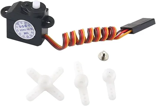 Vista 2 de 2 unids DM-S0020 0.07 oz Ultra-Micro Servo Motor sin núcleo 180 grados 0.07 oz Servo digital con conector JR 3.7V-5V para RC Hobby Modelo Avión
