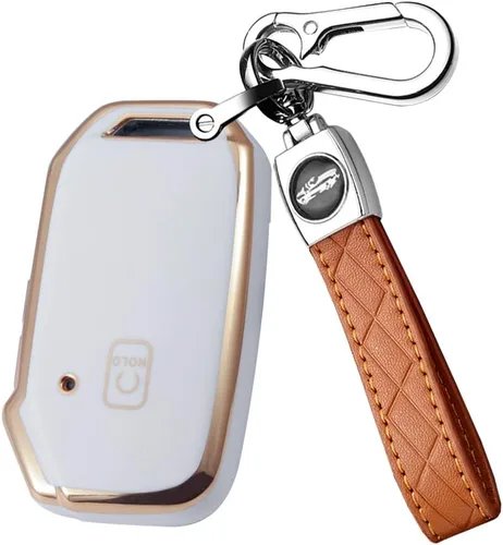 Vista 16 de ontto Llavero de 5 botones para llavero Kia Smart Remote con llavero para Sportage Stinger Cerato Ceed Forte TPU Key Bag Beige