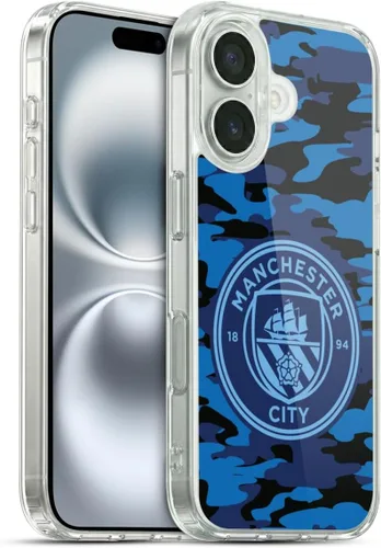 Vista 52 de Head Case Designs Funda de gel con licencia oficial del Manchester City Man City FC Blue Moon Badge Camou [protección de grado militar] compatible