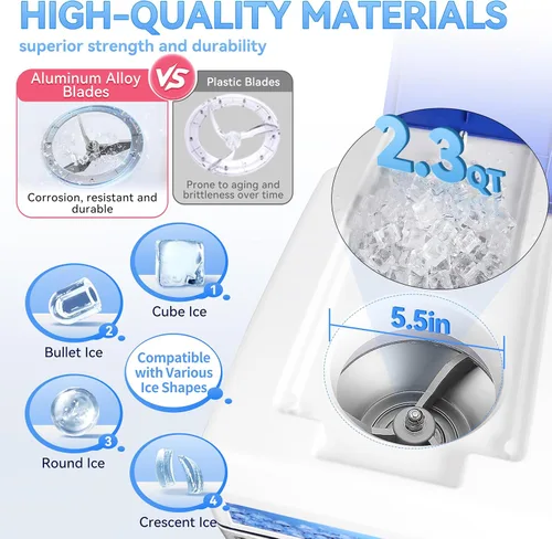Vista 4 de Trituradora de hielo eléctrica, máquina de hacer cono de nieve de 250 W, grosor ajustable de 265 libras/hora para bar, fiestas, eventos, aperitivos