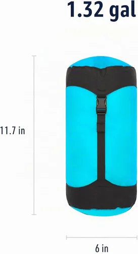 Vista 6 de Sea to Summit eVac Bolsa Impermeable, Saco de Compresión con Tapa Enrollable Atoll Azul