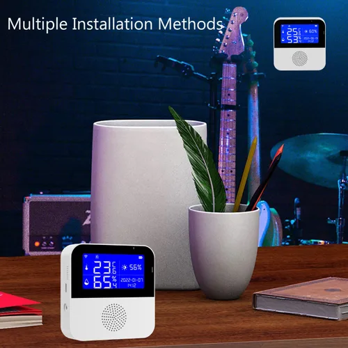 Vista 6 de Termómetro higrómetro WiFi con sonda impermeable: sensor inteligente de humedad de temperatura con pantalla LCD retroiluminada y función