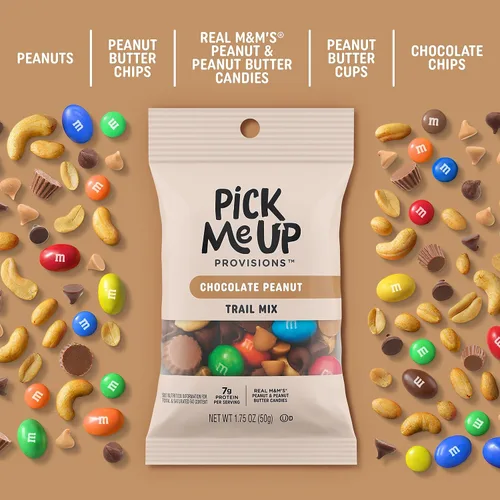 Vista 5 de Pick Me Up Provisions Mezcla de chocolate y maní, 1.75 onzas, 48 bolsas, 0.17 onzas de proteína, Kosher