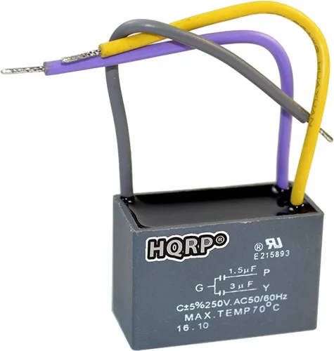 Vista 26 de HQRP Condensador de ventilador de techo CBB61 1uf+2uf de 3 cables listado UL