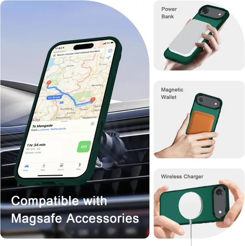 Vista 126 de Funda para Google Pixel 10 Pro XL, cubierta magnética mate, color negro Fit for MagSafe, Screen Protector included, Shockproof Military Grade