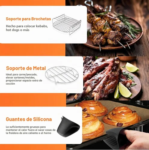 Vista 4 de Accesorios para freidora de aire aptos para freidora de aire Instant Vortex Plus de 6 cuartos de galón, Cosori 5.8QT 6QT, PowerXL 7QT, Gourmia