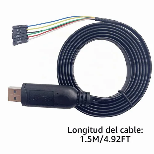 Vista 3 de DSD TECH SH-U09G USB a TTL Cable serie FTDI FT232RL IC 1.8M/5.9FT incorporado