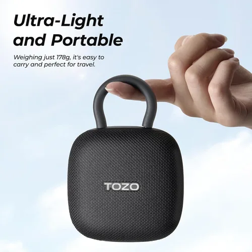 Vista 3 de TOZO PE1 - Altavoces Bluetooth portátiles con mosquetón ajustable, mini altavoz de ducha inalámbrico Bluetooth con IPX8 impermeable, 32 horas