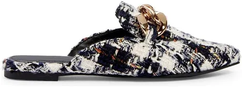 Vista 2 de Juliet Holy Mocasines planos para mujer, con puntera puntiaguda, sin espalda, sin cordones, con cadena de metal
