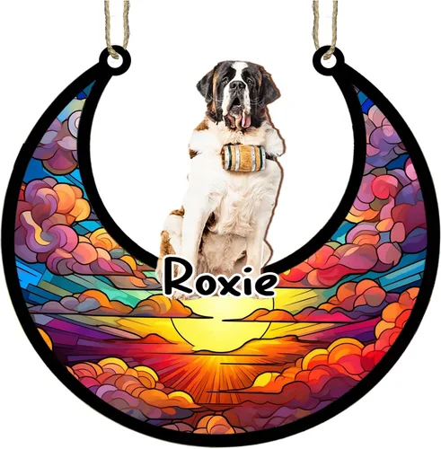 Vista 21 de LOVELYPOD Adorno de Navidad personalizado para perro pastor australiano, atrapasoles conmemorativo, adorno de Navidad de pastor australiano