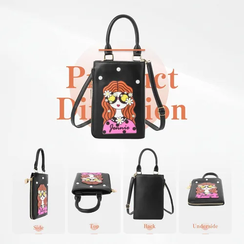 Vista 2 de GOKTOW Bolso extravagante para mujer, bolsos de mano novedosos para mujer, bolso cruzado divertido, bolsos de hombro con asa de poliuretano