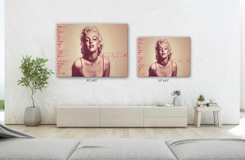 Vista 3 de SpiritualHands Marilyn Monroe - Lienzo decorativo para pared y póster – Decoración femenina moderna de maquillaje femenino, impresión de moda