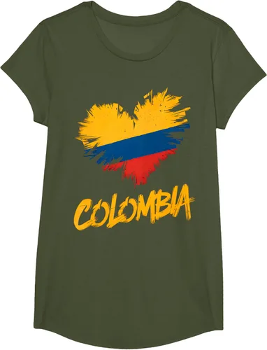 Vista 70 de Camiseta con la bandera del corazón de Colombia