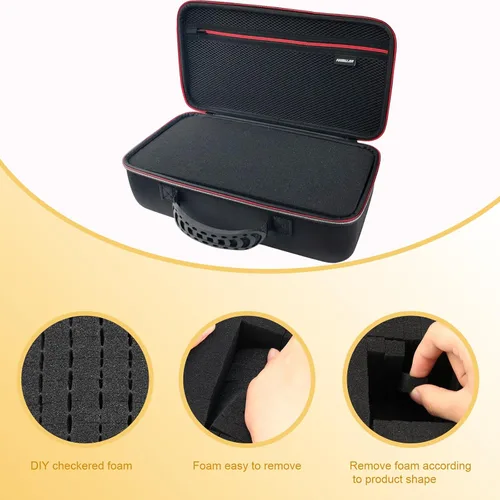 Vista 4 de Estuche de almacenamiento duro con inserto de espuma personalizable - Estuche protector de EVA para cámaras, consolas de juegos, instrumentos