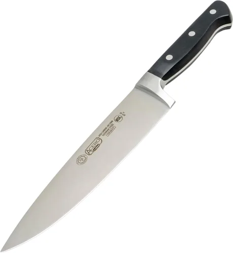 Vista 4 de Winco Cuchillo de chef de 8 pulgadas, triple remachado, hoja forjada de espiga completa