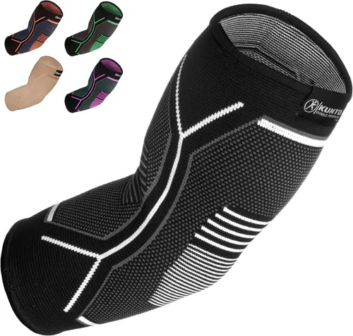 Vista 8 de Kunto Fitness - Codera de compresión (enviada desde Estados Unidos) para tendinitis, codo de tenista, tratamiento de codo de golf, reduce el dolor