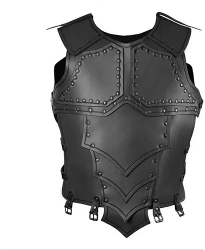 Vista 2 de Adultos PU cuero guerrero caballero armadura caballero ecuestre esgrima armadura medieval pecho espalda Halloween Cosplay