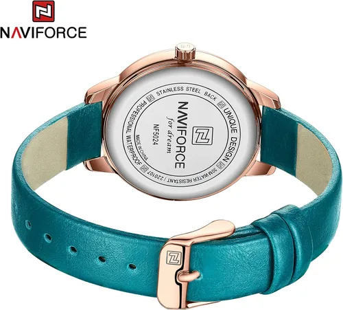 Vista 4 de NAVIFORCE Reloj analógico de cuarzo para mujer casual impermeable reloj de pulsera correa de cuero simple
