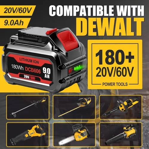 Vista 3 de Reemplazo de 20V/60V 9.0Ah para Dewalt 20V/60V Flexvolt Batería DCB609 DCB606 DCB612 Compatible con herramientas eléctricas inalámbricas Dewalt