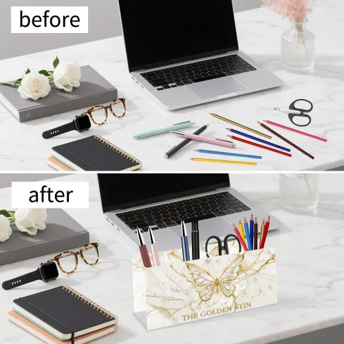 Vista 6 de Cool Butterfly Acrylic Lip Stick Holder Organizer With 4 Compartments Makeup Organizer Cheap Lip Liner Storage Bow Office Supplies Crayon Storage