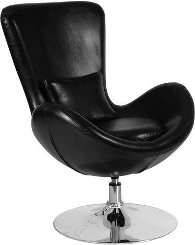Vista 21 de Flash Furniture Egg Series Grey LeatherSoft Silla de recepción lateral Gris Leathersoft