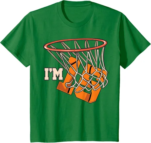 Vista 50 de Camiseta número 15 con temática de baloncesto para fiesta de cumpleaños, Negro, S