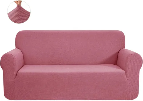 Vista 55 de CHUN YI - Funda elástica de 1 pieza para sillón grande, funda protectora suave de Jacquard con elastano, detalle de cuadros y parte inferior
