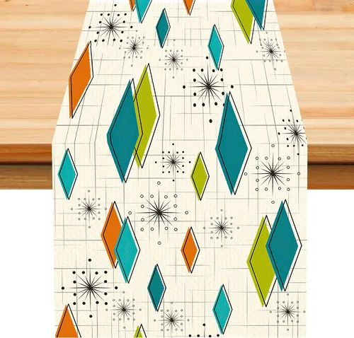 Vista 50 de Camino de mesa con estampado de piel de vaca, lino y algodón, rústico, estilo occidental, color negro, marrón, piel de vaca, para decoración