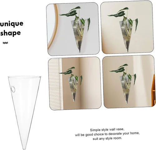 Vista 8 de Macetas colgantes de pared de cristal, jarrones de terrario de forma moderna para decoración del hogar y propagación de plantas