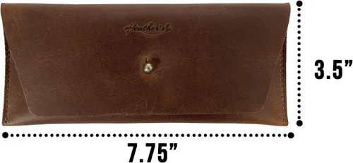 Vista 6 de Heather's, Bolsa de utilidad larga hecha a mano de cuero de grano completo - Cartera elegante para transportar y almacenar efectivo, monedas